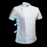 Chef costume cook jacket male chef's white shirt Restaurant Uniform Barber Shop Workwear Overalls