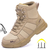 Work Boots Indestructible Safety Shoes Men Steel Toe Shoes