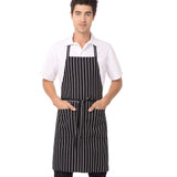 Mens Bib Apron apparel accessories, Black/White Chalk Stripe, 34.25-Inch Length by 27-Inch Width US