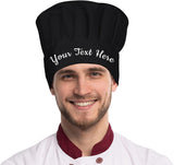 Personalized Chef Hat, Cooking Cap, Adjustable Elastic Kitchen Cooking Hat, Custom Baker Hat with Name(Black)