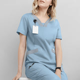 V-Neck Women Summer Health Scrub Workers Tops