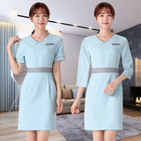 Summer short sleeve Beauty salon SPA female Fashion Work clothing hotel Waiter work clothes SPA Uniform Sauna foot bath Uniforms